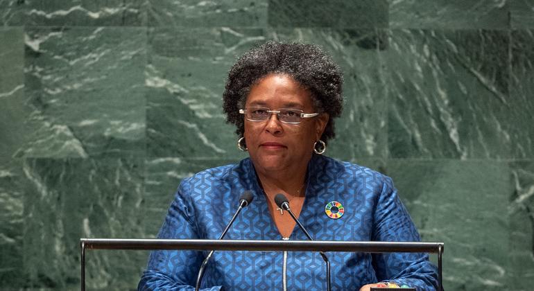 At the United Nations, Mia Mottley emphasizes the importance of prioritizing the lives of the majority over the interests of a minority.