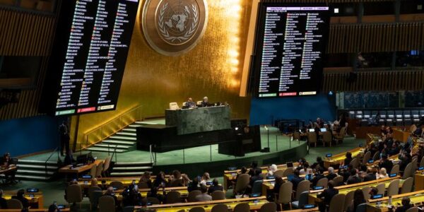 The current situation in Gaza: The General Assembly has passed a resolution urging for a "humanitarian ceasefire" and the protection of civilians.