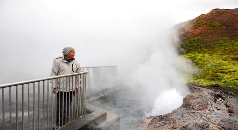 In Iceland, Deputy Secretary-General Amina Mohammed visits Deildartunguhver Hot Spring, the most powerful spring in Europe.