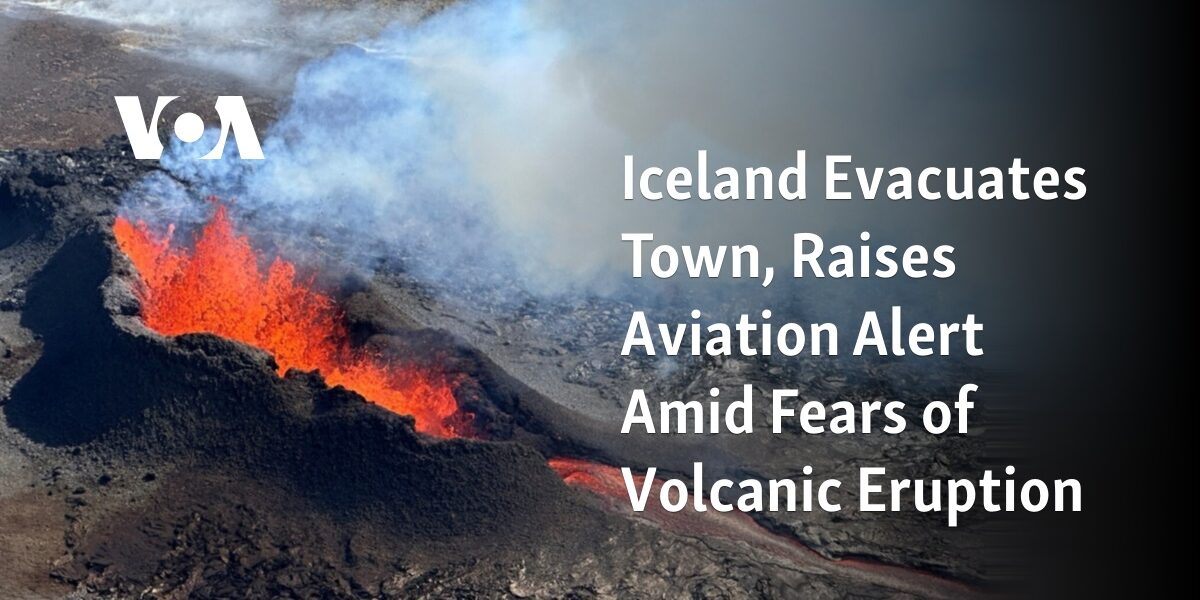 Iceland is currently evacuating a town and has raised its aviation alert level due to concerns of a potential volcanic eruption.