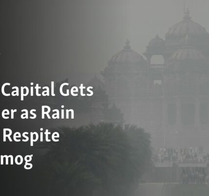 The capital of India experiences relief from smog as rain arrives.