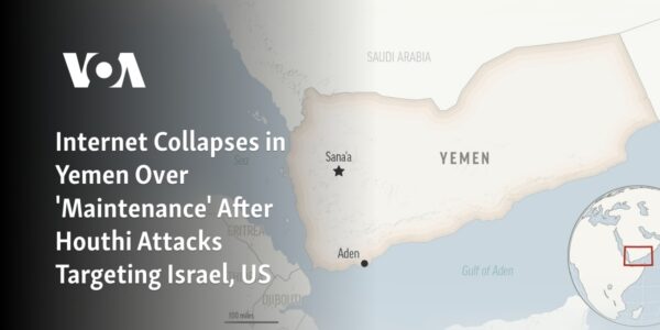 The internet in Yemen has crashed due to "maintenance" following attacks by the Houthi group against Israel and the US.