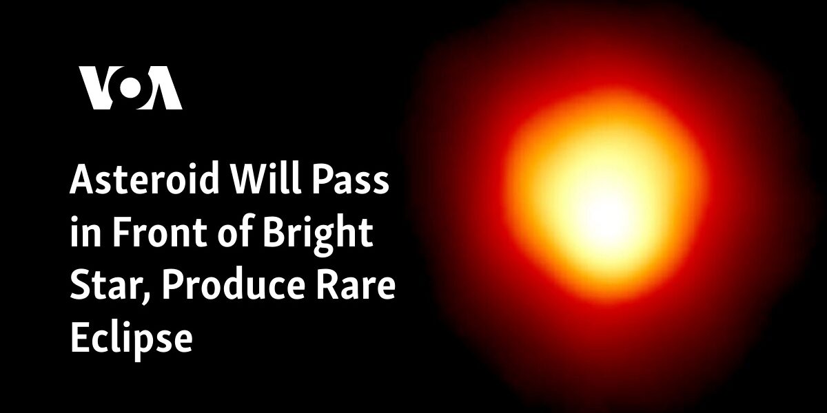 A bright star will experience a rare eclipse as an asteroid passes in front of it.