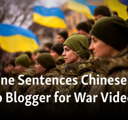 A Chinese video blogger has been sentenced by Ukraine for sharing videos of war crimes.