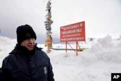 FILE - United Nations Secretary-General Antonio Guterres stands outside the Chilean Eduardo Frei Air Force Base in King George Island, Antarctica, Nov. 23, 2023.