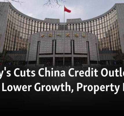 Moody's has revised its credit outlook for China, citing decreased economic growth and potential risks in the property market.