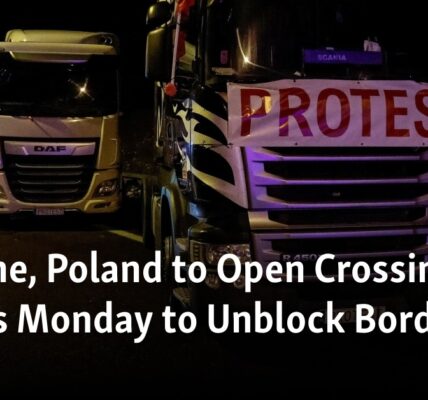 Ukraine and Poland will open a crossing for trucks on Monday in order to clear the border.