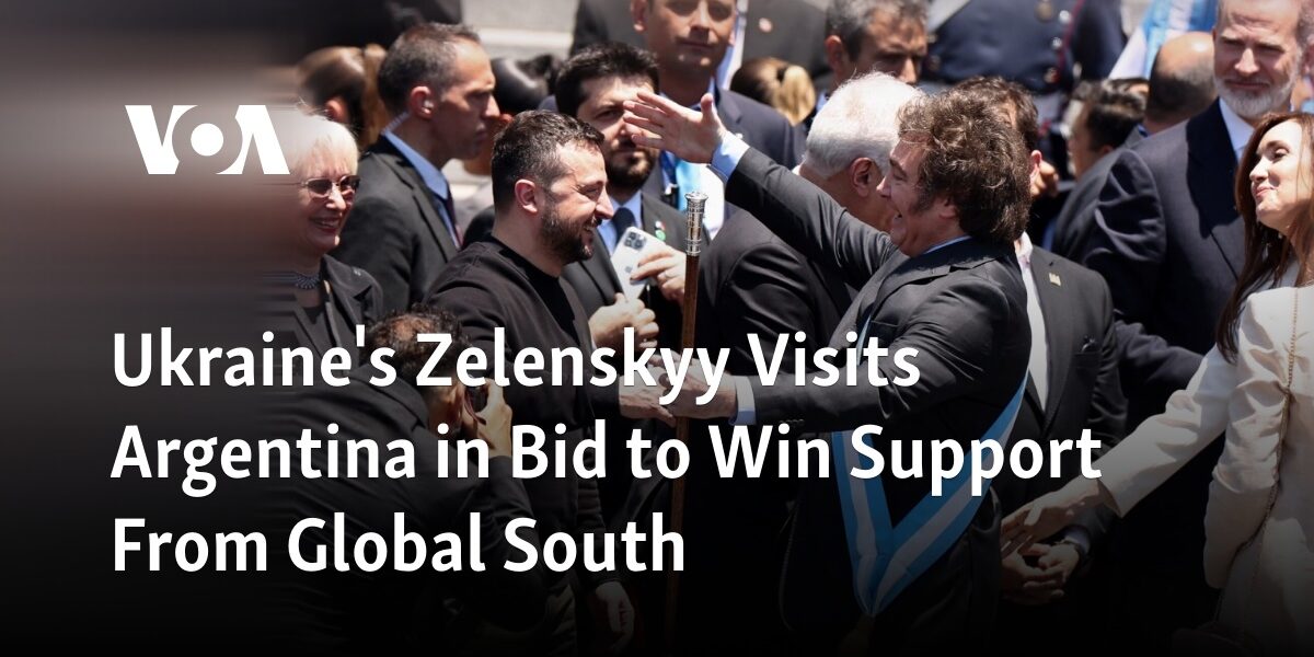 Ukrainian President Zelenskyy travels to Argentina to gain backing from the Global South.