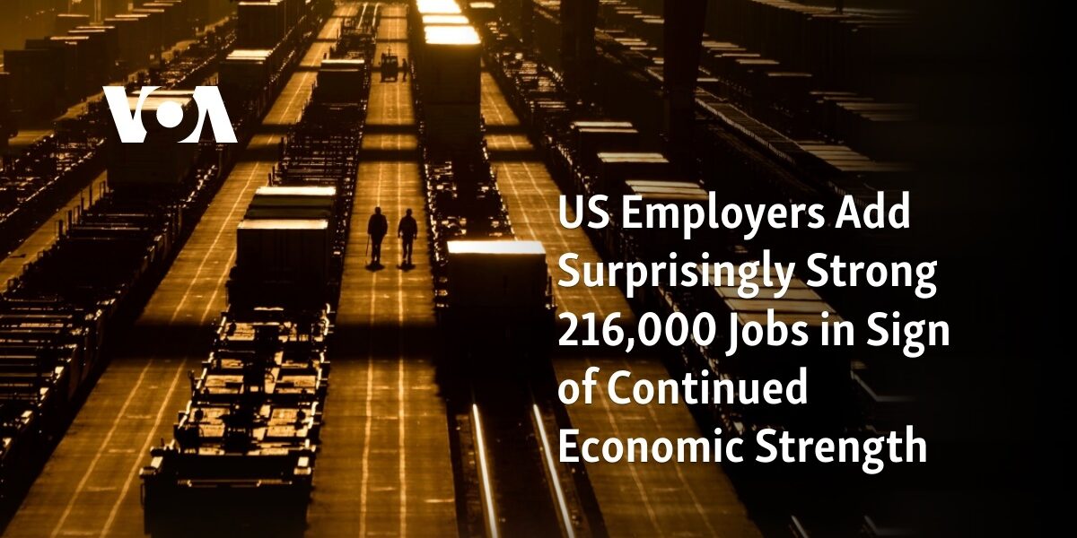 American businesses experience a pleasant surprise with the addition of a strong 216,000 jobs, indicating ongoing economic stability.