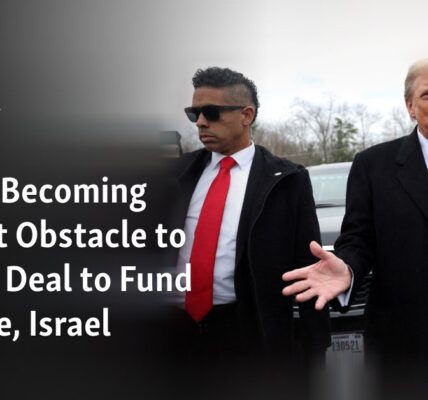 The current hurdle to securing funding for Ukraine and Israel's border is the growing influence of Trump.