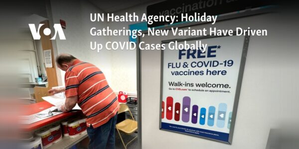 The global number of COVID cases has increased due to holiday gatherings and the emergence of a new variant, according to the United Nations Health Agency.