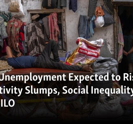 The International Labour Organization (ILO) predicts that global unemployment will increase due to a decrease in productivity and a rise in social inequality.