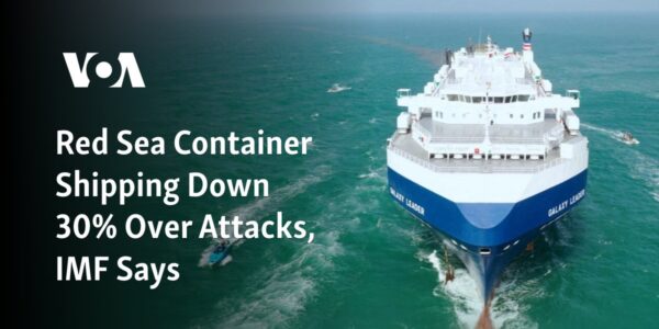 The International Monetary Fund reports that Red Sea container shipping has decreased by 30% due to attacks.