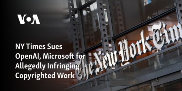 The New York Times has initiated a legal action against artificial intelligence technology companies for violation of copyright laws.