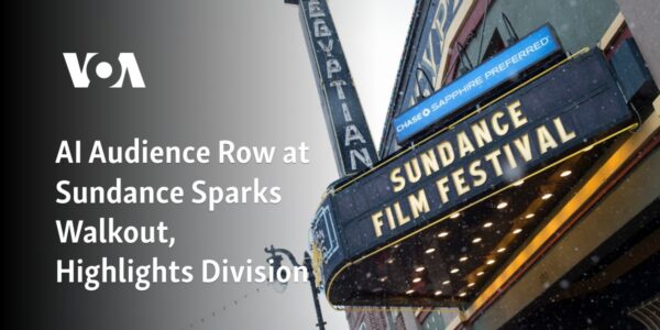 The presence of AI audience members at Sundance sparks a walkout and brings attention to division within the community.