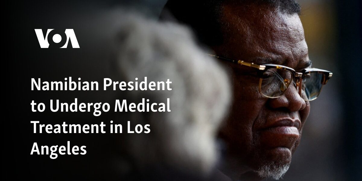 The President of Namibia will be receiving medical treatment in Los Angeles.