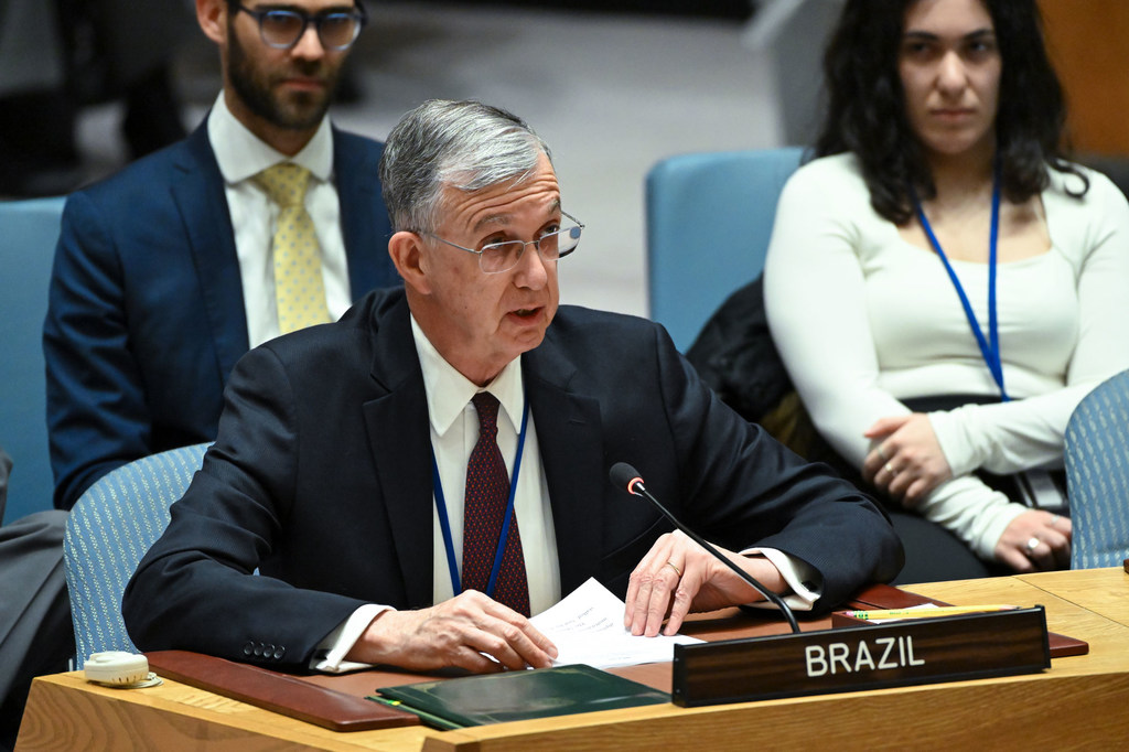 Ambassador Sérgio França Danese of Brazil addresses the Security Council meeting on the situation in the Middle East, including the Palestinian question.