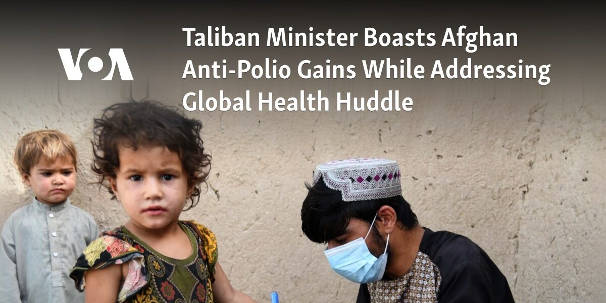 The Taliban's Minister proudly speaks about the progress made in anti-polio efforts in Afghanistan during a meeting about global health.