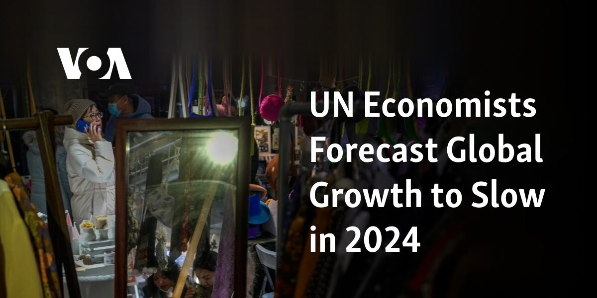 The United Nations' economists predict a decrease in global economic growth in 2024.