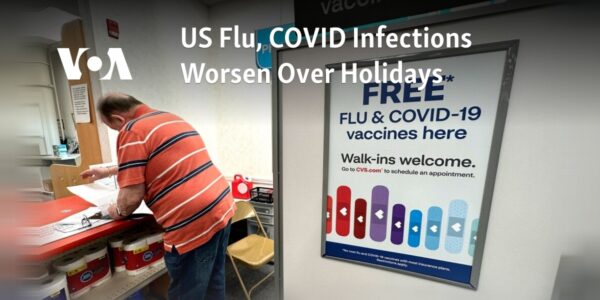 The United States sees increased flu and COVID infections during holiday season.