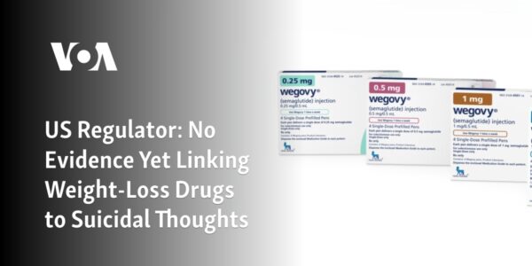 The US government agency responsible for regulating drugs has stated that there is currently no proof to suggest a connection between weight-loss medications and suicidal thoughts.