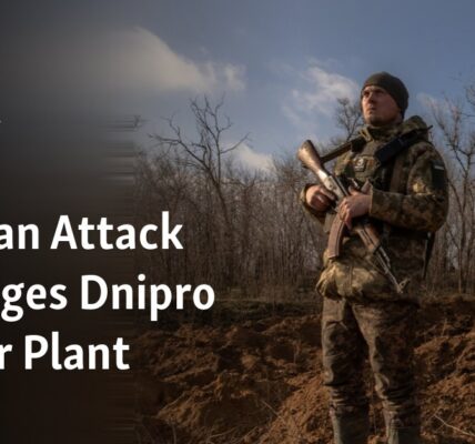 The Dnipro Power Plant has been damaged by a Russian attack.