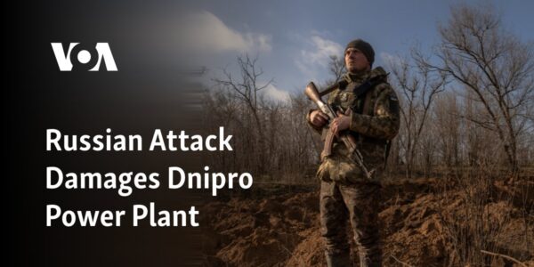 The Dnipro Power Plant has been damaged by a Russian attack.