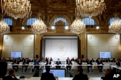 FILE - More than 20 European heads of state and government and other Western officials gather in a show of unity for Ukraine, at the Elysee Palace in Paris, Feb. 26, 2024.