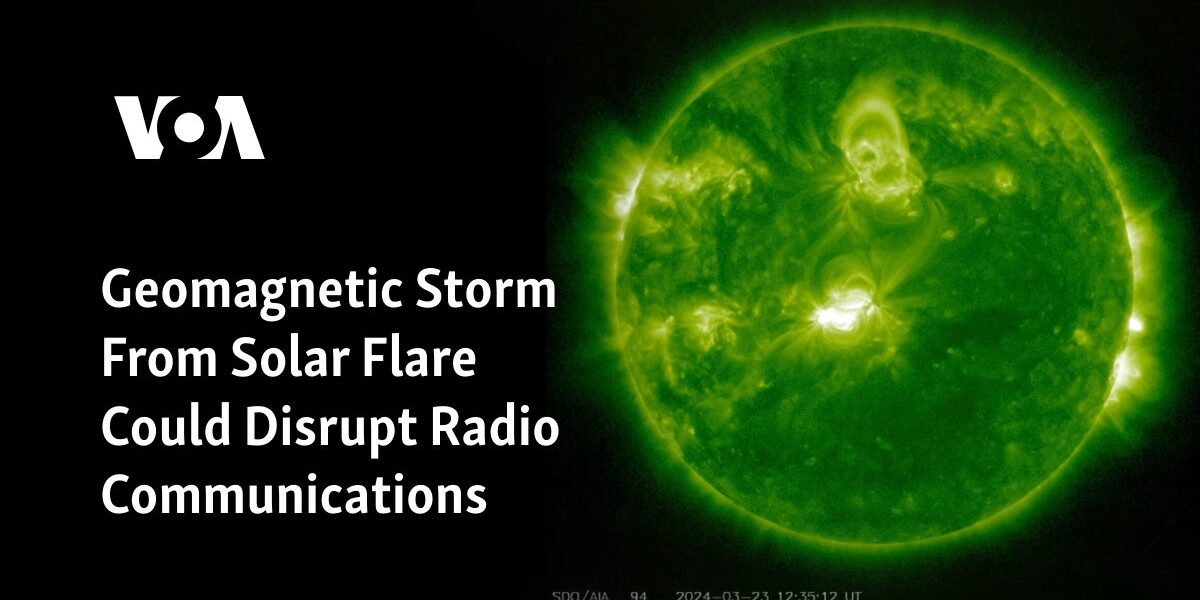 A radio communication disturbance may occur due to a geomagnetic storm caused by a solar flare.