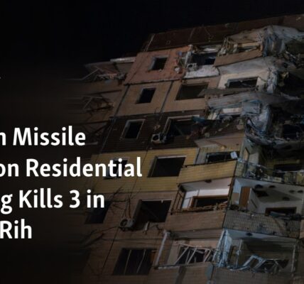 An attack by Russian missiles on a residential building in Kryvyi Rih resulted in the deaths of three individuals.