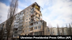 A damaged apartment building is seen near the location of a March 2 Russian attack during a visit of Ukrainian President Volodymyr Zelenskyy and Greece’s Prime Minister Kyriakos Mitsotakis in Odesa, Ukraine, March 6, 2024.