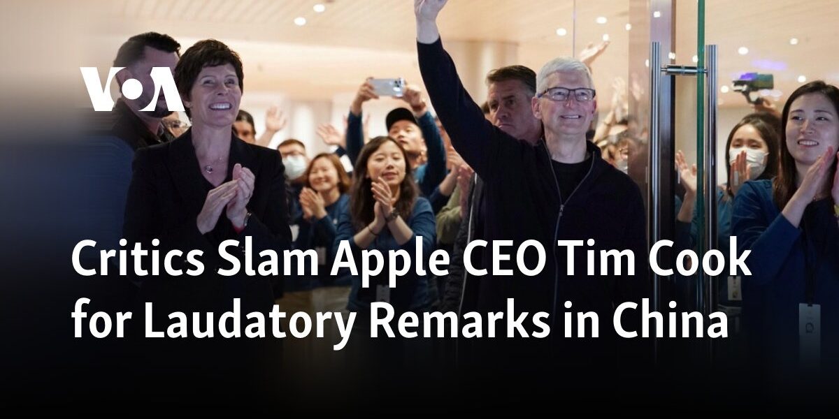 Critics Slam Apple CEO Tim Cook for Laudatory Remarks in China