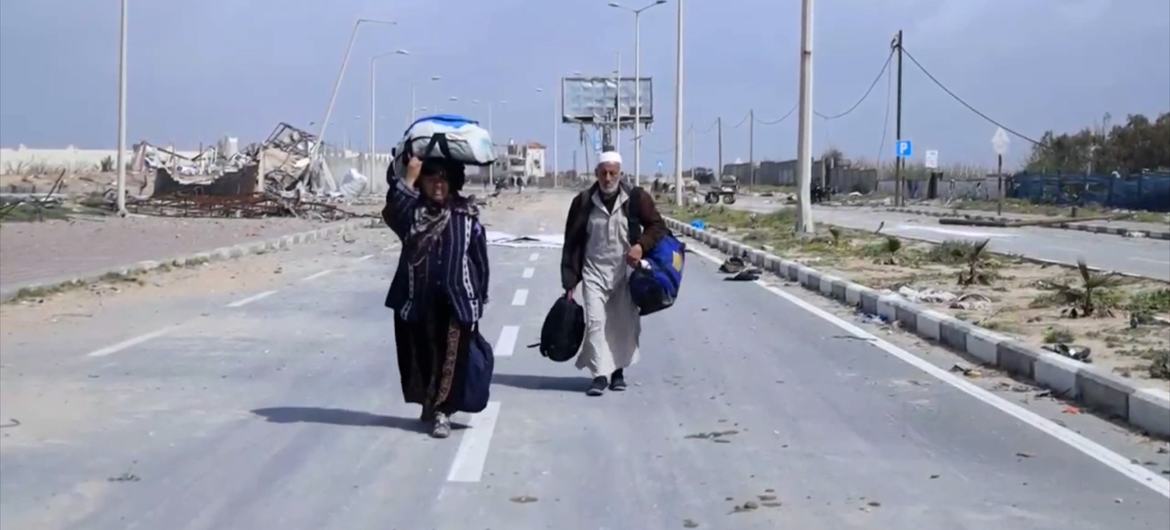 "Residents of North Gaza are forced to leave their homes in search of necessities such as food and shelter due to destruction caused by recent events."