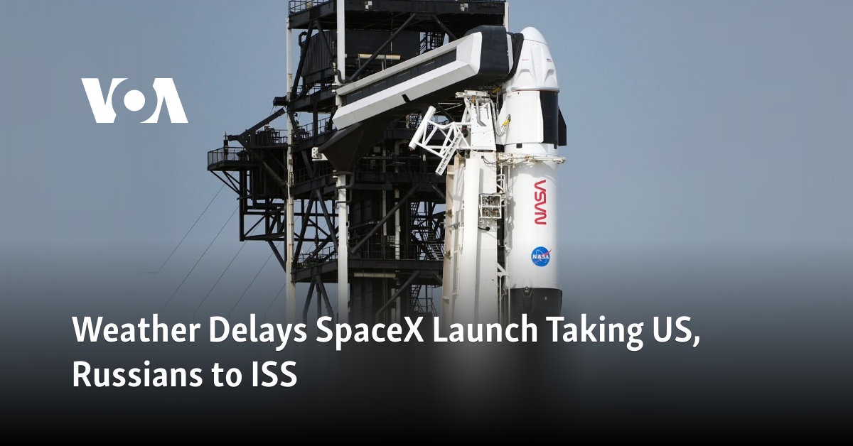 The SpaceX launch to the International Space Station (ISS) has been postponed due to weather conditions, causing a delay for American and Russian astronauts.