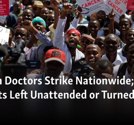 "The strike of doctors in Kenya has resulted in unattended patients and turned-away individuals in need of medical attention."