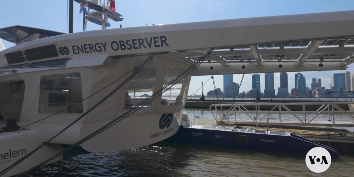 ‘Green’ Energy Observer vessel docked in NYC for Earth Day