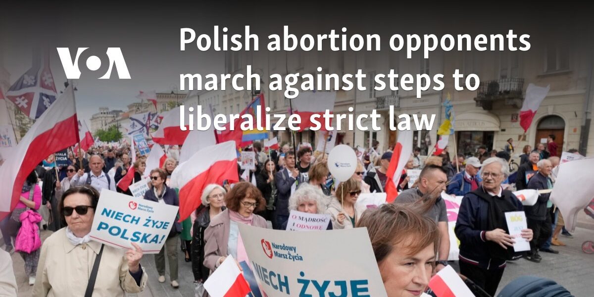 Polish abortion opponents march against steps to liberalize strict law