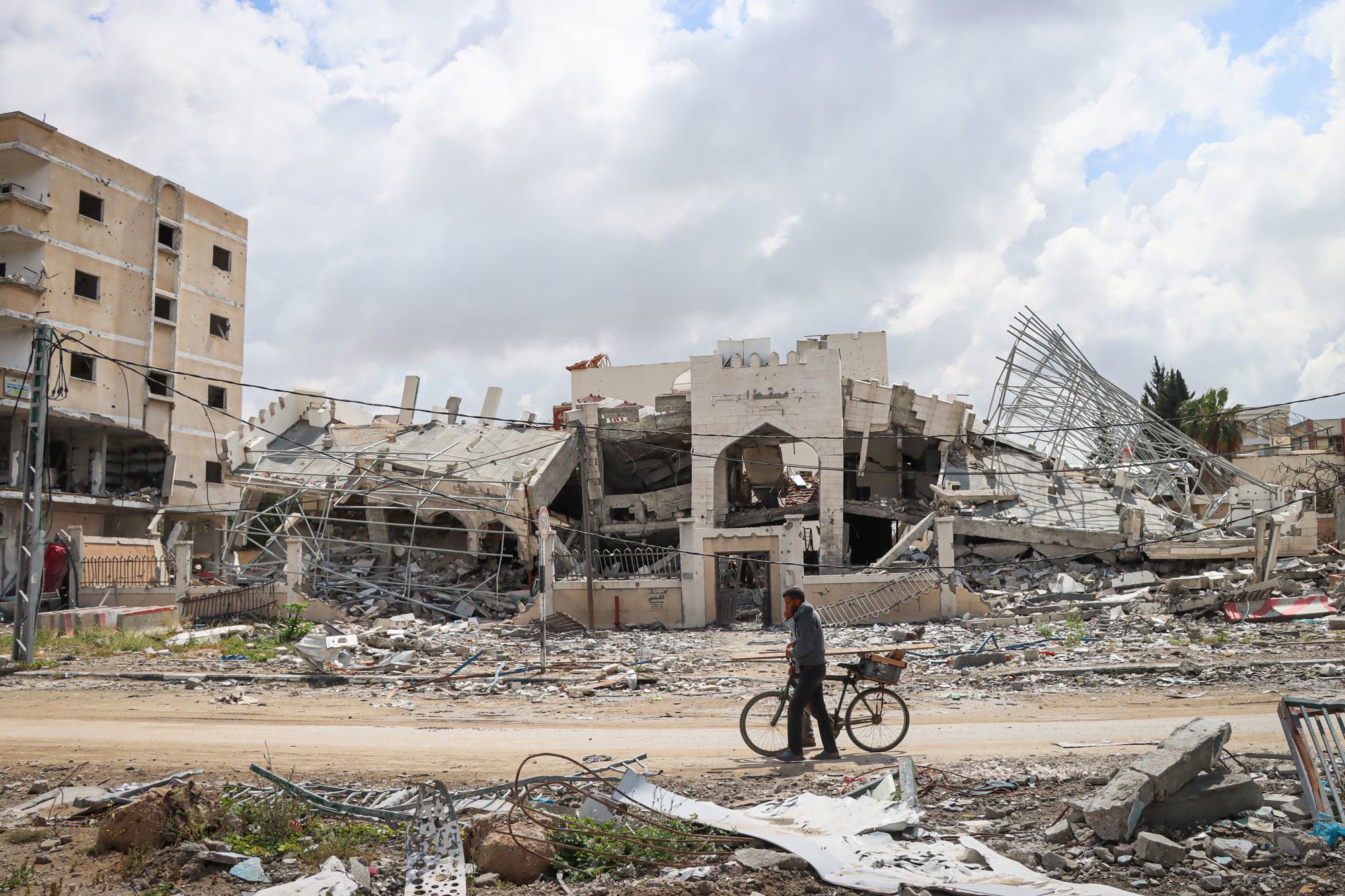 Khan Younis lies in ruins following the withdrawal of Israeli forces.