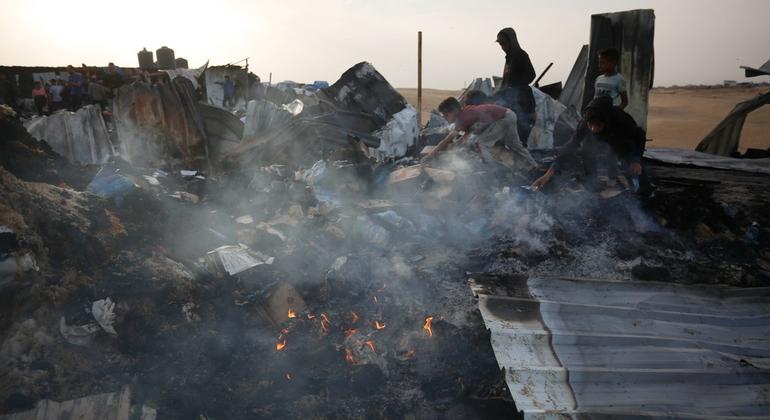 Guterres ‘heartbroken’ by images of deadly strikes on Rafah camp