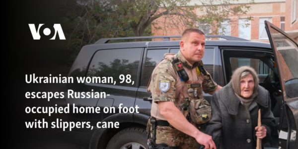 Ukrainian woman, 98, escapes Russian-occupied home on foot with slippers, cane