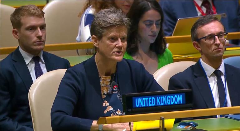 Ambassador Barbara Woodward of the United Kingdom addresses the resumed 10th Emergency Special Session meeting on the situation in the Occupied Palestinian Territory.