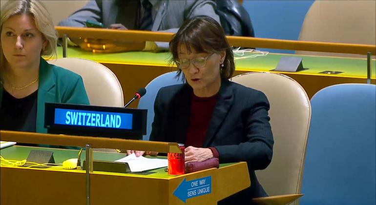 Ambassador Pascale Christine Baeriswyl of Switzerland addresses the resumed 10th Emergency Special Session meeting on the situation in the Occupied Palestinian Territory.