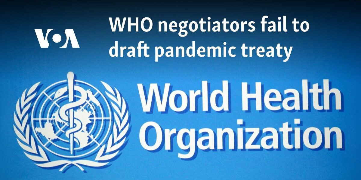 WHO negotiators fail to draft pandemic treaty