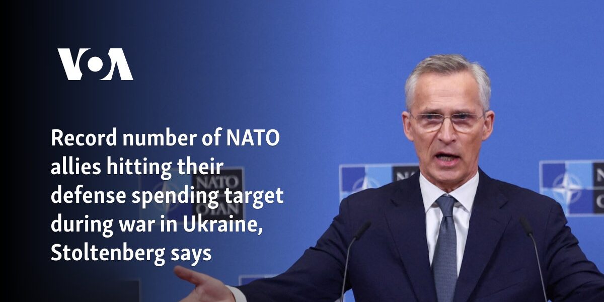 Stoltenberg: Record number of NATO allies hitting defense spending targets during war in Ukraine