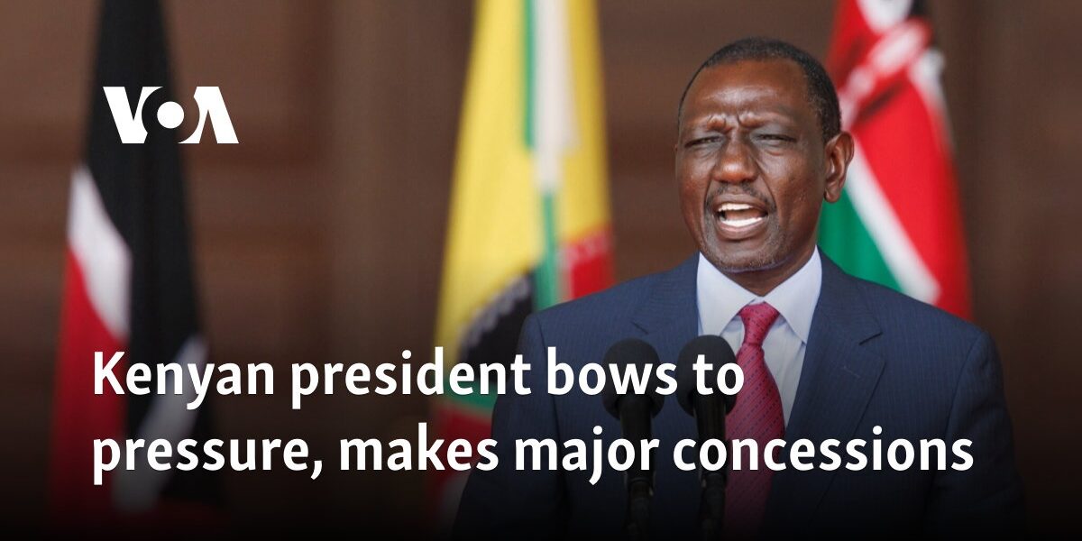 Kenyan president bows to pressure, makes major concessions