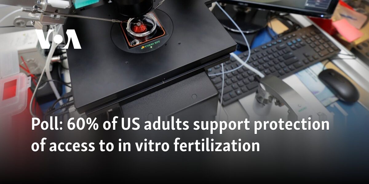 Poll: 60% of US adults support protection of access to in vitro fertilization