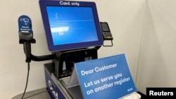 A blue error screen on a register is seen at a departmental store affected by a cyber outage in Brisbane, Australia, July 19, 2024.