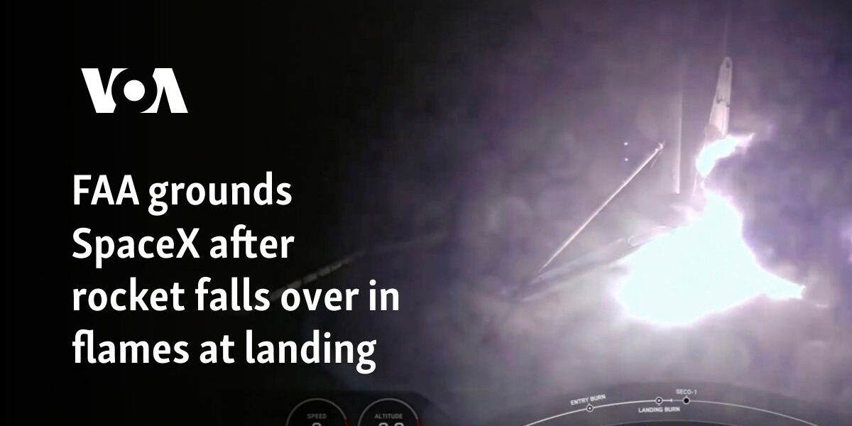 FAA grounds SpaceX after rocket falls over in flames