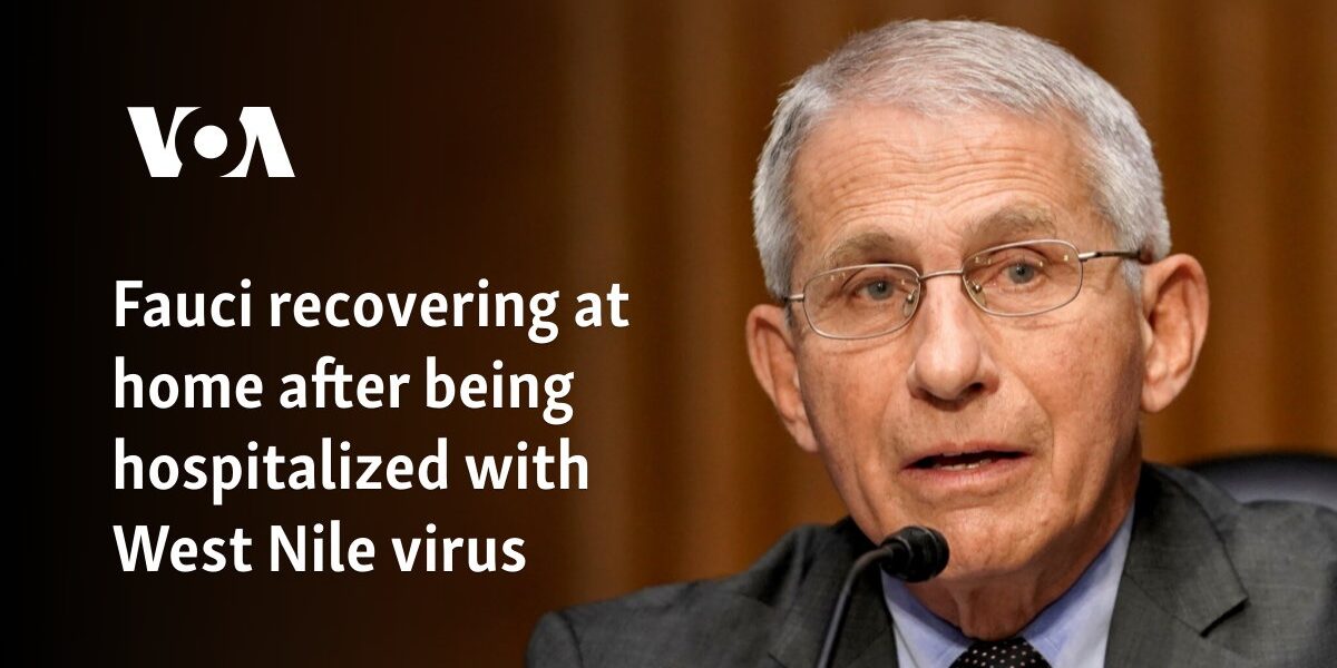 Fauci recovering at home after being hospitalized for West Nile virus