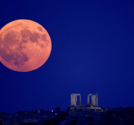 Supermoon viewed from around the globe